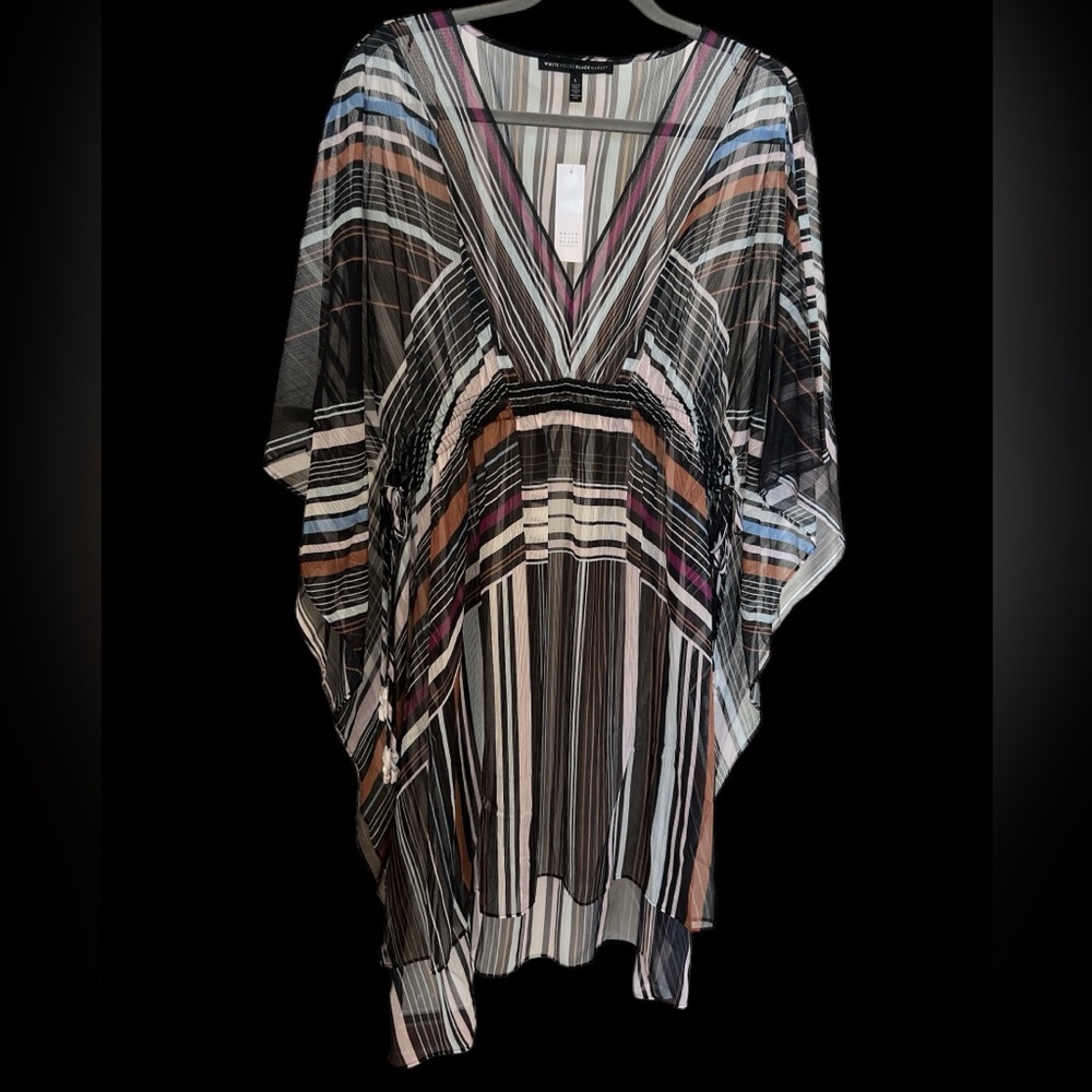 White House Black Market Multicolor Caftan Beach Cover Up Size Large